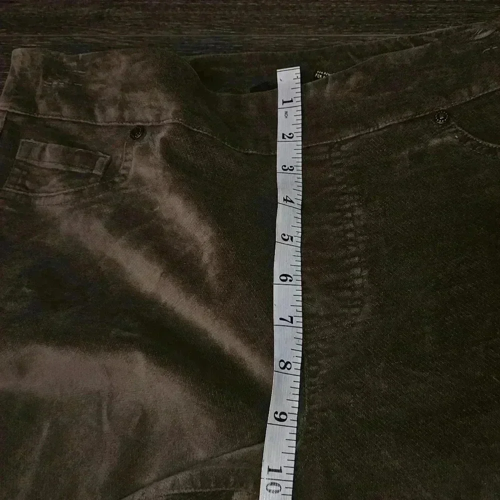 Diane Gilman DG2 Brown Pullon Velvet Wide Leg Pants Sz PM - Picture 9 of 11